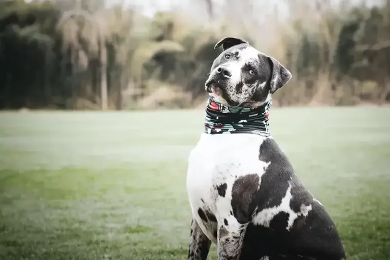 Dog with black and white spots
